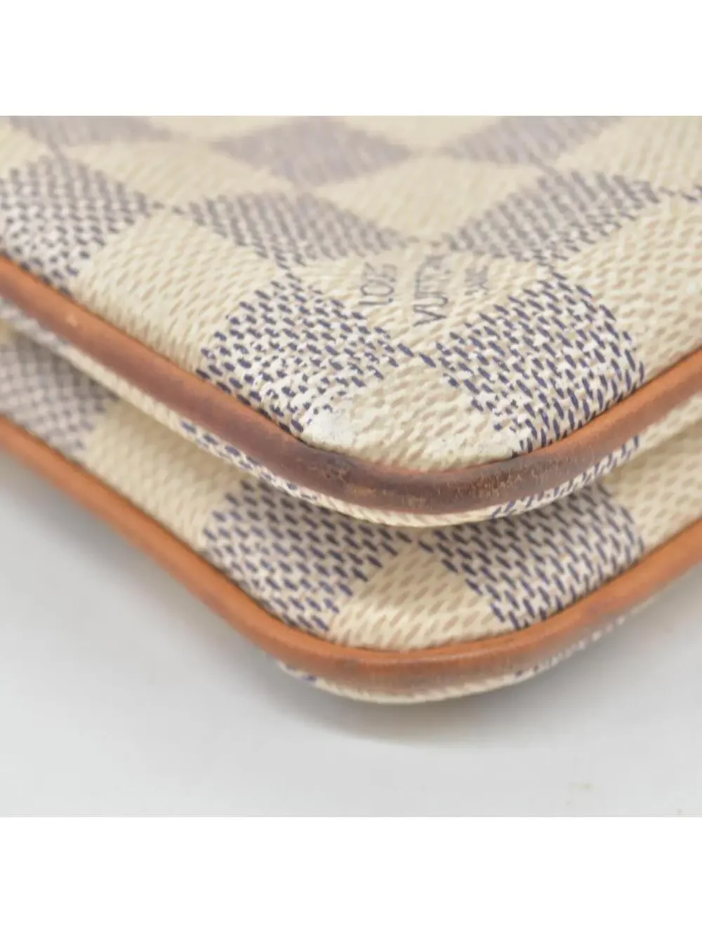 $1350 Louis Vuitton Damier Azur Double Zip Pochette